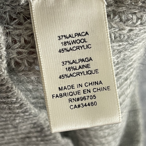 Rebecca Taylor One Shoulder Sweater Womens Gray XS Alpaca Wool Pullover Ruffle - Picture 9 of 12